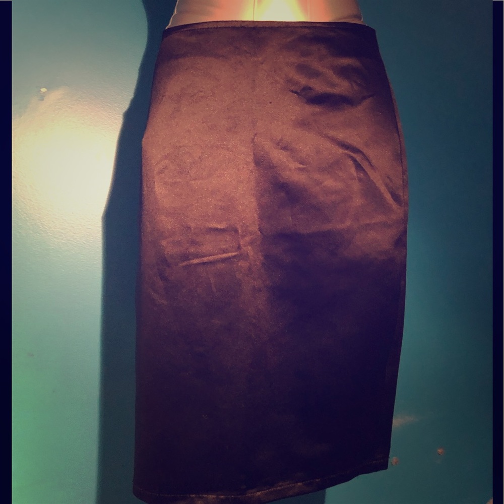 Black satin skirt